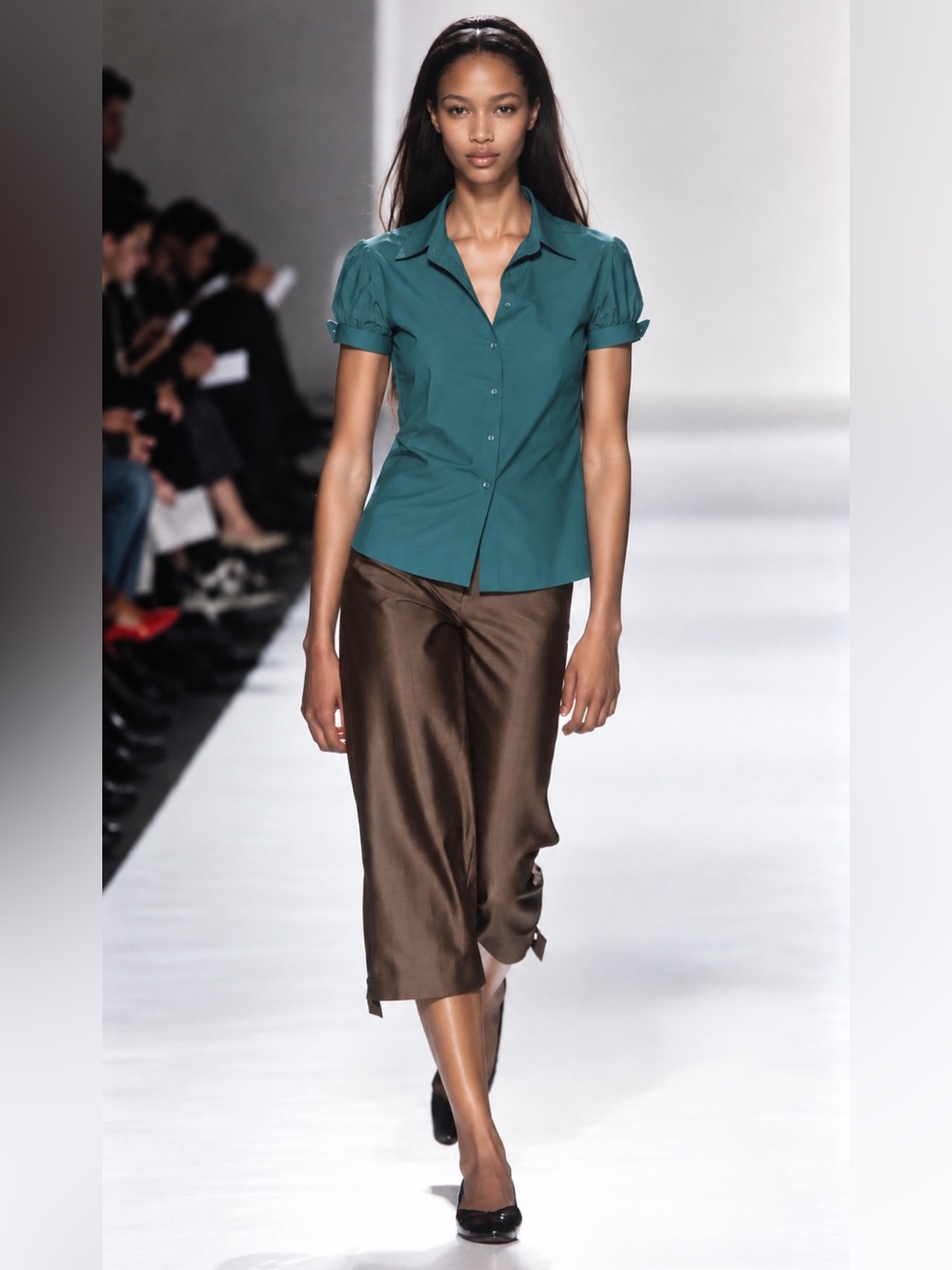 J. CREW S/S SILK BLOUSE, 💯 SILK, DEEP JADE/TEAL, SZ S, EUC